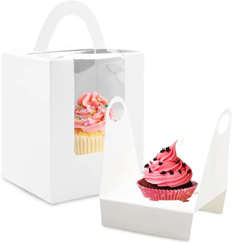 Miniatura 9 de Cajas para magdalenas, 30 cajas individuales para cupcakes, recipientes individuales para magdalenas, soportes para cupcakes, contenedores de Azul