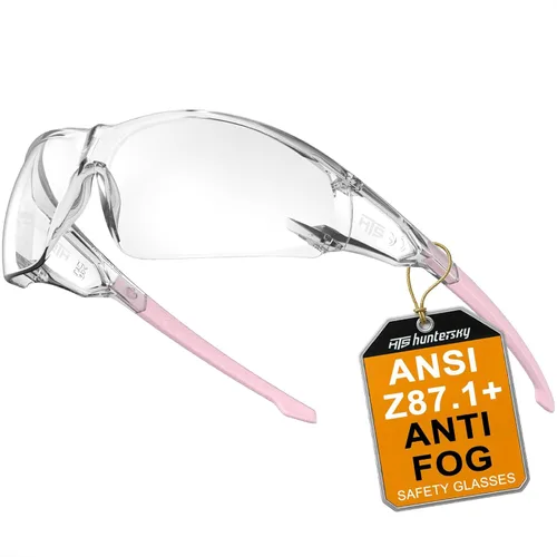 Miniatura 18 de HTS HUNTERSKY ANSI Z87.1 Gafas de seguridad antivaho envolventes transparentes, gafas de laboratorio para pickleball y química con resistencia a