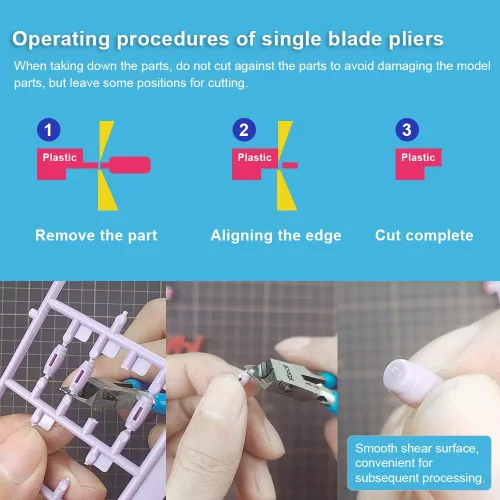 Miniatura 4 de stedi Pinza modelo de 5 pulgadas, con un solo borde ultrafino y estuche de cuchilla, herramientas de modelo de plástico para reparación de modelos