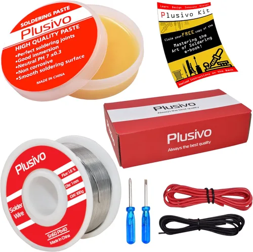 Miniatura 8 de Kit de fundente de alambre de soldadura y pasta de colofonia - Alambre de soldadura de núcleo de colofonia de plomo de estaño 60-40