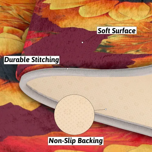 Miniatura 6 de cfpolar Fall Maples Sunflower Bathroom Rugs Non-Slip Bath Rug Microfiber Bath Mat Absorbent Kitchen Mats and Rugs Machine Washable Oval Plush Floor