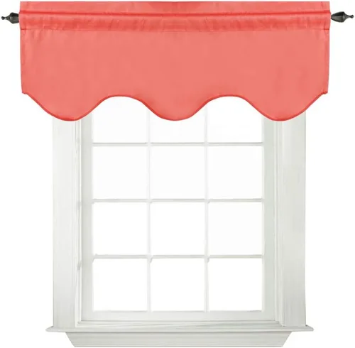 Miniatura 47 de Turquoize - Cenefa opaca para ventanas de cocina/baño/sala de estar/dormitorio con aislamiento térmico, cenefa festoneada con bolsillo para Aqua