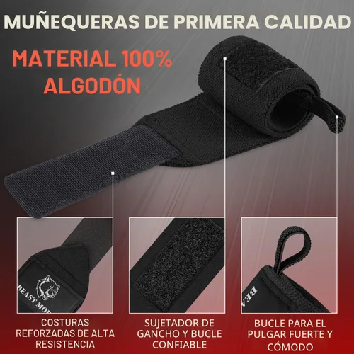 Miniatura 3 de TECEUM Weightlifting 18" & 12" Wrist Wraps with Thumb Loop – Heavy Duty Wrist Workout Braces for Men and Women – Ideal for Powerlifting, Strength
