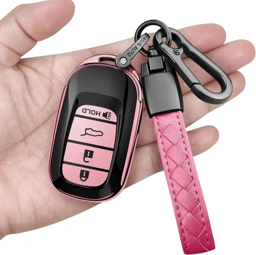 Miniatura 14 de Funda para llavero Honda con llavero de cuero TPU suave, protección completa, para 2022, 2023, 2024, 2025, Civic Accord HR-V Pilot CR-V, carcasa