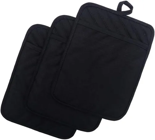 Miniatura 14 de Anyi Soportes para ollas resistentes al calor, almohadillas calientes de algodón para mostrador y mesa, color verde con bolsillo