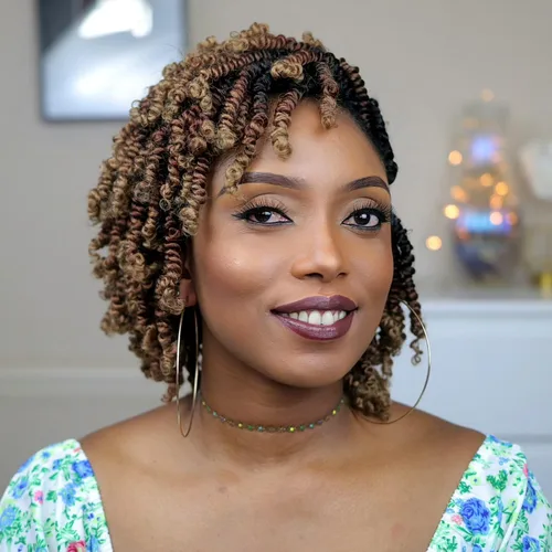Miniatura 9 de TOYOTRESS Cabello Bob Spring Twist – 6 pulgadas, 8 paquetes de cabello pretrenzado para niños, trenzas de ganchillo con resorte, extensiones de 1b