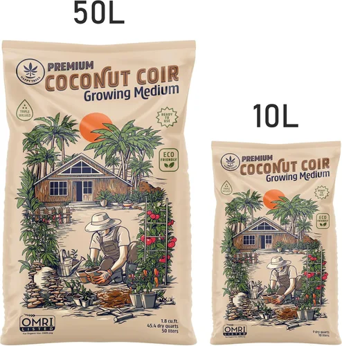 Miniatura 6 de Happy Trees Coco Coir Fibra de Coco Suelta Medio de Cultivo, Mezcla para Macetas, Inicio de Semillas, Calidad Premium, Triple Lavado para Baja