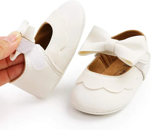 Miniatura 4 de LAFEGEN Zapatos planos Mary Jane con Bownot de piel sintética antideslizante y suela suave para recién nacidos recién nacidos niños pequeños
