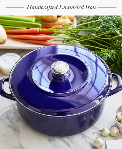 Miniatura 2 de Merten & Storck - Olla de horno holandés redondo de 7 cuartos de galón con tapa, olla holandesa de hierro esmaltado fabricada en Europa, apta