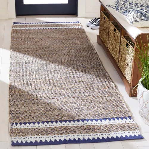 Miniatura 19 de SAFAVIEH Colección de fibra natural - Alfombra decorativa de 2 x 3 pies, color natural y negro, hecha a mano de yute rústico costero, ideal