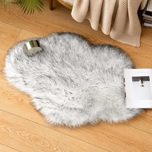 Miniatura 19 de MIULEE Alfombra de Piel de Oveja Sintética de 3 x 5 Pies, Alfombras de Área Mullidas de Lujo - Alfombra Decorativa Shag Súper Suave para Dormitorio
