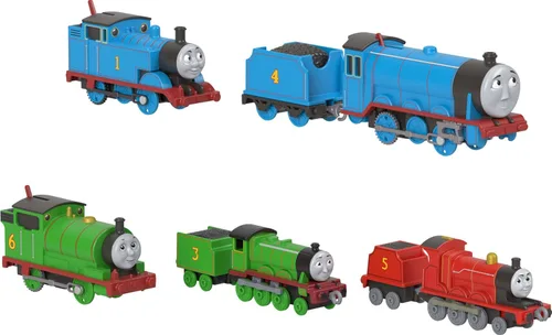 Miniatura 7 de Thomas & Friends Juego de regalo de trenes de juguete Thomas' 7 días de sorpresas, 10 vehículos fundidos a presión con carga para niños a partir