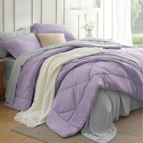 Miniatura 24 de Bedsure Juego de edredón tamaño King – Ropa de cama reversible de 7 piezas verde bosque, juego de cama tamaño King para todas las estaciones, cama