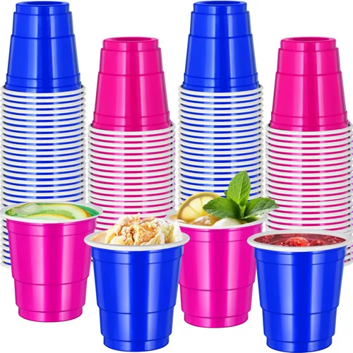 Miniatura 22 de 500 piezas Vasos de Chupito de Plástico Lake Bule de 2 onzas vasos de chupito azules Revelación de Género vasos de chupito desechables para beber