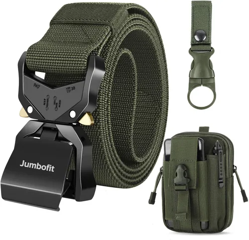 Miniatura 13 de Cinturón táctico para hombres y mujeres, cinturón de trabajo militar de nailon con hebilla de liberación rápida, regalo con bolsa Molle y clip