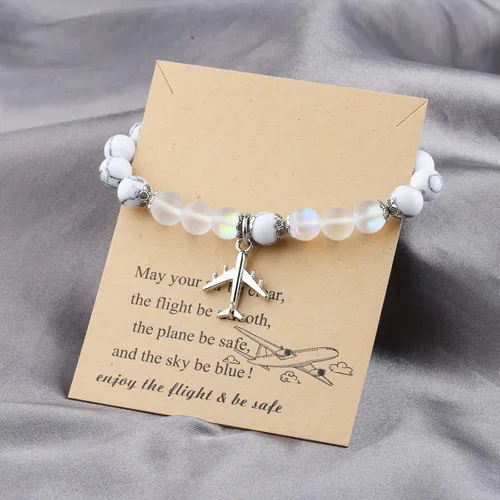 Miniatura 7 de FUSTMW Pulsera de avión, colgante de avión, joyería para asistente de vuelo, regalos de graduación para aviación, viajero, regalos seguros