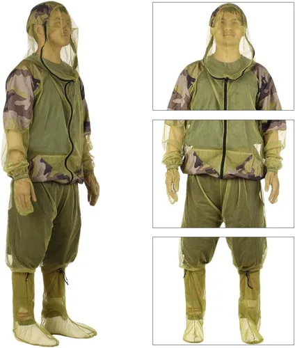 Miniatura 7 de Lixada Mesh Hooded Suits Ultra-fine Mesh Protective Jacket Summer Wear Fine Net Cover Jacket Suit for Outdoor Fishing Hiking Camping Gardening