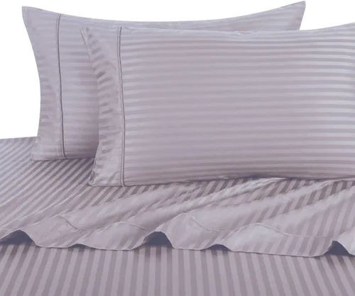 Miniatura 6 de sheetsnthings Damask Stripes - Juego de sábanas de 300 hilos, 100% algodón, tamaño Queen, color beige