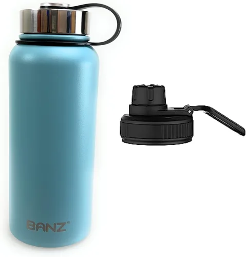 Miniatura 12 de Banz Botella de agua aislada - Botella de acero inoxidable de 32.1 fl oz con tapa deportiva adicional
