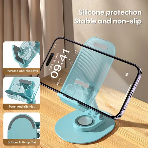 Miniatura 4 de Soporte plegable para teléfono de escritorio, soporte para teléfono en el escritorio compatible con iPhone 15, 14, 13 Pro Max Mini, adecuado
