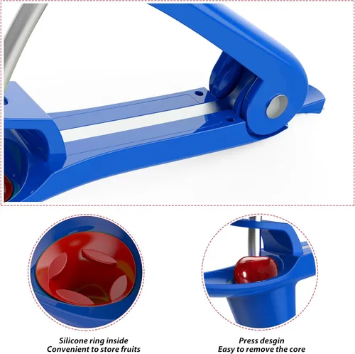 Miniatura 4 de Cherry Pitter - Ordekcity Herramienta de acero inoxidable para remover el carozo de las cerezas con diseño de empuje manual, ahorra tiempo y espacio