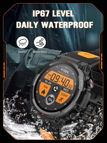 Miniatura 7 de Loluka Relojes inteligentes militares para hombres, reloj inteligente táctico, responder llamadas, monitor de frecuencia cardíaca, rastreador