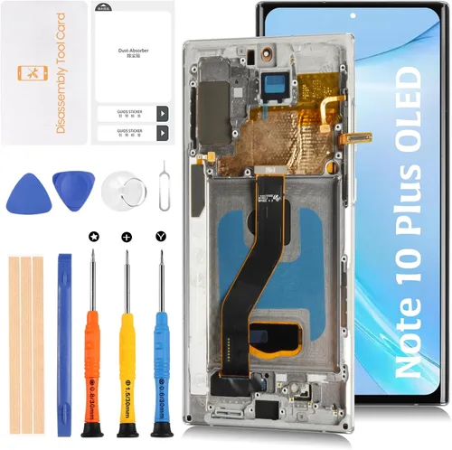 Nota 10 Plus 5G OLED pantalla LCD+Aura marco blanco para Samsung Galaxy Note10+/5G SM-N975U N975W N976U 6.8 "pantalla LCD reemplazo táctil Galaxy