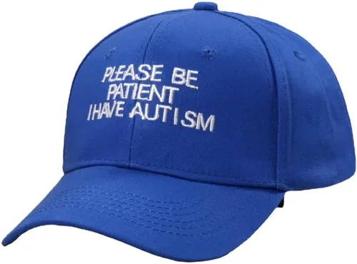 Miniatura 4 de Gorra de béisbol unisex de algodón con texto en inglés "Please Be Patient I Have Autismo", ajustable para papá