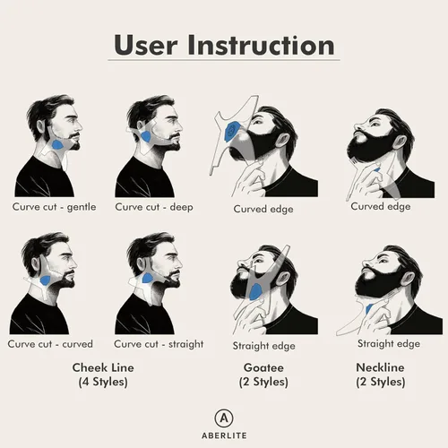 Miniatura 8 de Aberlite ClearShaper 3.0 - Kit moldeador de barba con dos lápices de barbero - Herramienta de moldeado premium - 100% transparente Muchos estilos