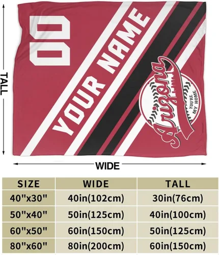 Miniatura 2 de Wream Manta personalizada para fanáticos de la cama, regalo de béisbol con nombre y número de ciudad de béisbol, manta de forro polar de invierno