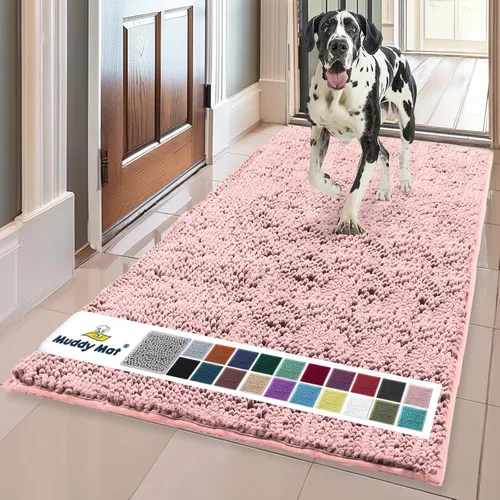 Miniatura 10 de Muddy Mat® Mostrado en la televisión - Tapete de microfibra súper absorbente para puerta de perro para patas fangosas, antideslizante y lavable