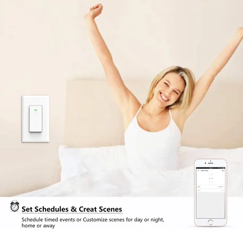 Miniatura 4 de Interruptor inteligente WiFi de pared, interruptor de luz de pared, compatible con Alexa y Google Home
