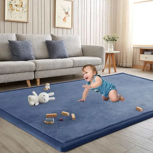 Miniatura 34 de Alfombra de juego para acostar al bebé, alfombrilla para guardería, tapete tipo tatami de espuma viscoelástica de 1.3 pulgadas de grosor, para bebés
