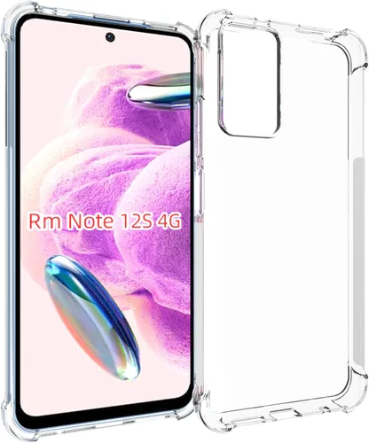 USTIYA Funda para Redmi Note 12s Clear TPU Cuatro Esquinas Cubierta Protectora Transparente Suave