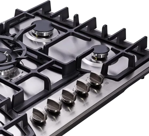 Miniatura 4 de Placa de cocina de gas de 30 pulgadas de acero inoxidable con 5 quemadores, estufa de combustible doble, placa de gas NG/LPG convertible HF57013
