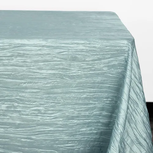 Miniatura 3 de YOUR CHAIR COVERS - Mantel Rectangular de Tafetán Arrugado de 90 x 132 Pulgadas - Azul Polvoriento, Manteles Rectangulares para Mesas Rectangulares
