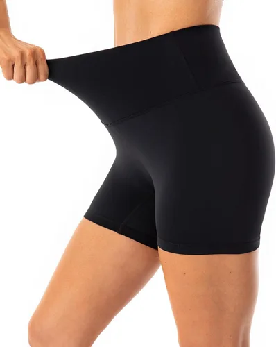 Miniatura 4 de Lavento - shorts para ciclismo, yoga, para mujer con sensación de segunda piel, cintura alta, ultrasuave, tiro de 56 pulgadas.