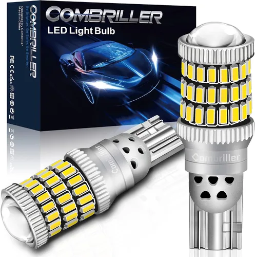 Miniatura 13 de Combriller 3157 Bombilla LED blanca 6000K, 3056 3156 3057 4157 LED con proyector de repuesto para luces LED de reversa, bombilla de señal de giro