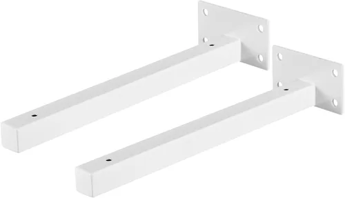 Miniatura 15 de uxcell Soportes de estante flotantes, 2 soportes de metal industriales de 4 pulgadas para estantes montados en la pared, color negro