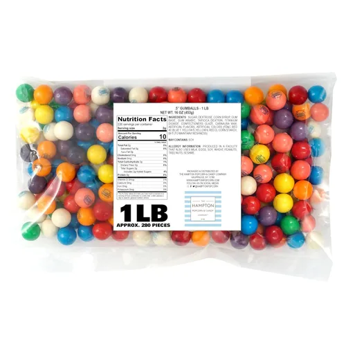 Miniatura 5 de Bolas de chicle para máquina de chicle, mini bolas de goma de mascar de 0.5 pulgadas, aprox. 560 piezas, bolsa a granel de 2 libras, bolas de goma