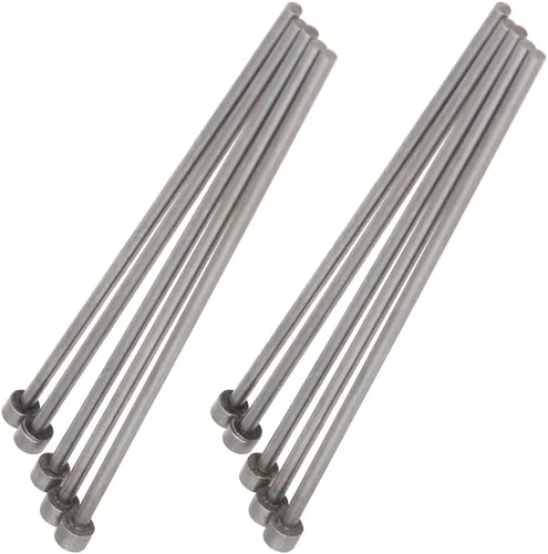 Miniatura 14 de Auniwaig 0.059 in de diámetro punta redonda de acero recto eyector Pin Punch 3.937 in largo gris plateado 20pcs