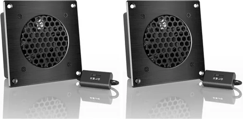 Miniatura 16 de AC Infinity AIRPLATE T8, sistema silencioso de refrigeración doble ventilador de 6" con control de termostato, para gabinetes AV de cine en casa