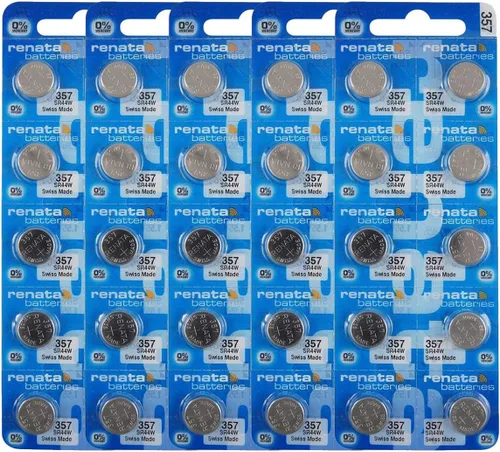Miniatura 8 de Renata 357 SR44W Baterías – 1.55 V Óxido de Plata 357 Batería de reloj (2 unidades)