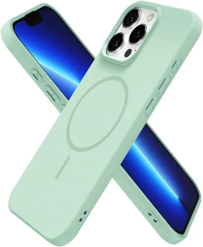 Miniatura 102 de oakxco Funda de silicona Mag Safe para iPhone 17 Pro Max, funda magnética delgada y fina compatible con carga inalámbrica MagSafe, bonita funda Negro