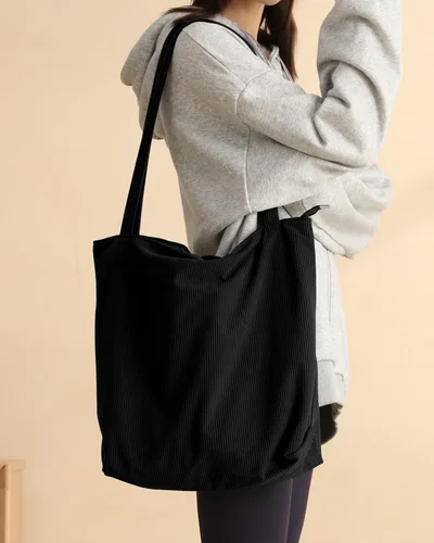 Miniatura 2 de Bolso de pana Iioscre para mujeres, bolsos hobo con cierre de cremallera, bolsos de hombro casuales de gran capacidad con bolsillos interiores