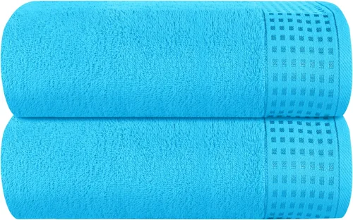 Miniatura 24 de GLAMBURG Juego de 2 toallas de baño de gran tamaño 100% algodón, 28 x 55 pulgadas, ultra suaves, altamente absorbentes, compactas, de secado rápido
