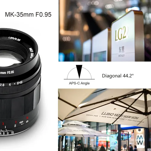 Miniatura 5 de Meike Lente fija de 1.378 in f0.95 de gran apertura de enfoque manual APS-C compatible con cámara sin espejo Fujifilm como X-T1 X-T2 X-T3