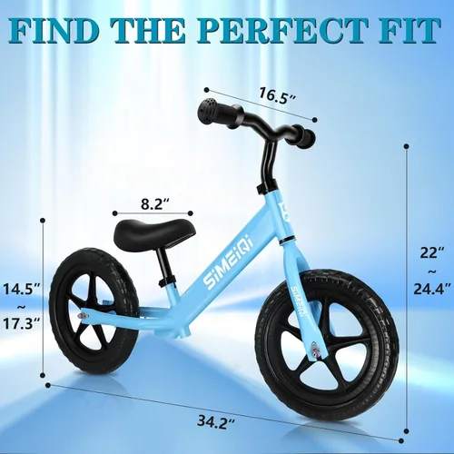 Miniatura 3 de Bicicleta de equilibrio de 12 pulgadas para niños y niñas de 2, 3, 4, 5 años de edad, sin pedal, caminar, equilibrio, entrenamiento, bicicleta