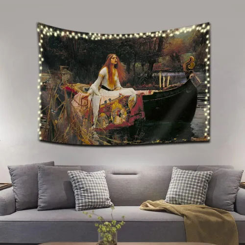 Miniatura 14 de INVIN ART Tapiz para colgar en la pared, decoración del hogar, una tarde de domingo en la isla de La Grande Jatte por Georges Seurat, pintura