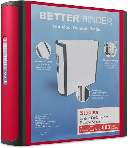 Miniatura 19 de Carpetas Better View de 1-1/2 pulgadas de STAPLES con anillos en D (blanco)
